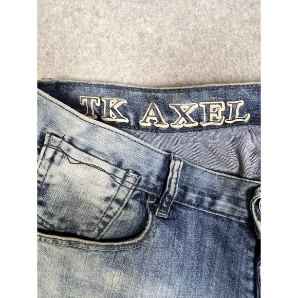 TK Axel Dutton Mens 30X32 Denim Jeans Taper Fit Light Wash Button Fly - Picture 5 of 16